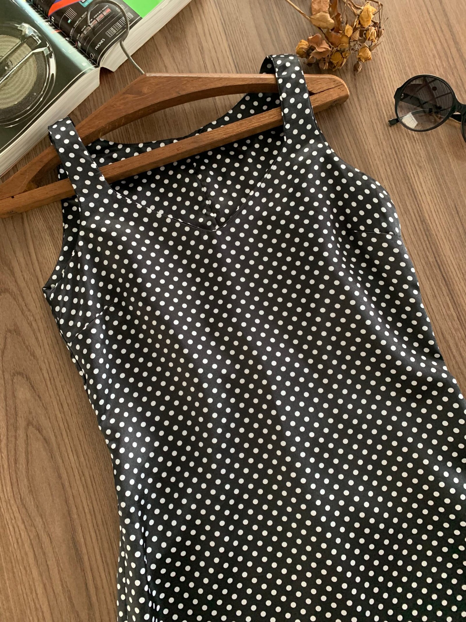 Vestido Cetim Estampa Poá - Imagem 2