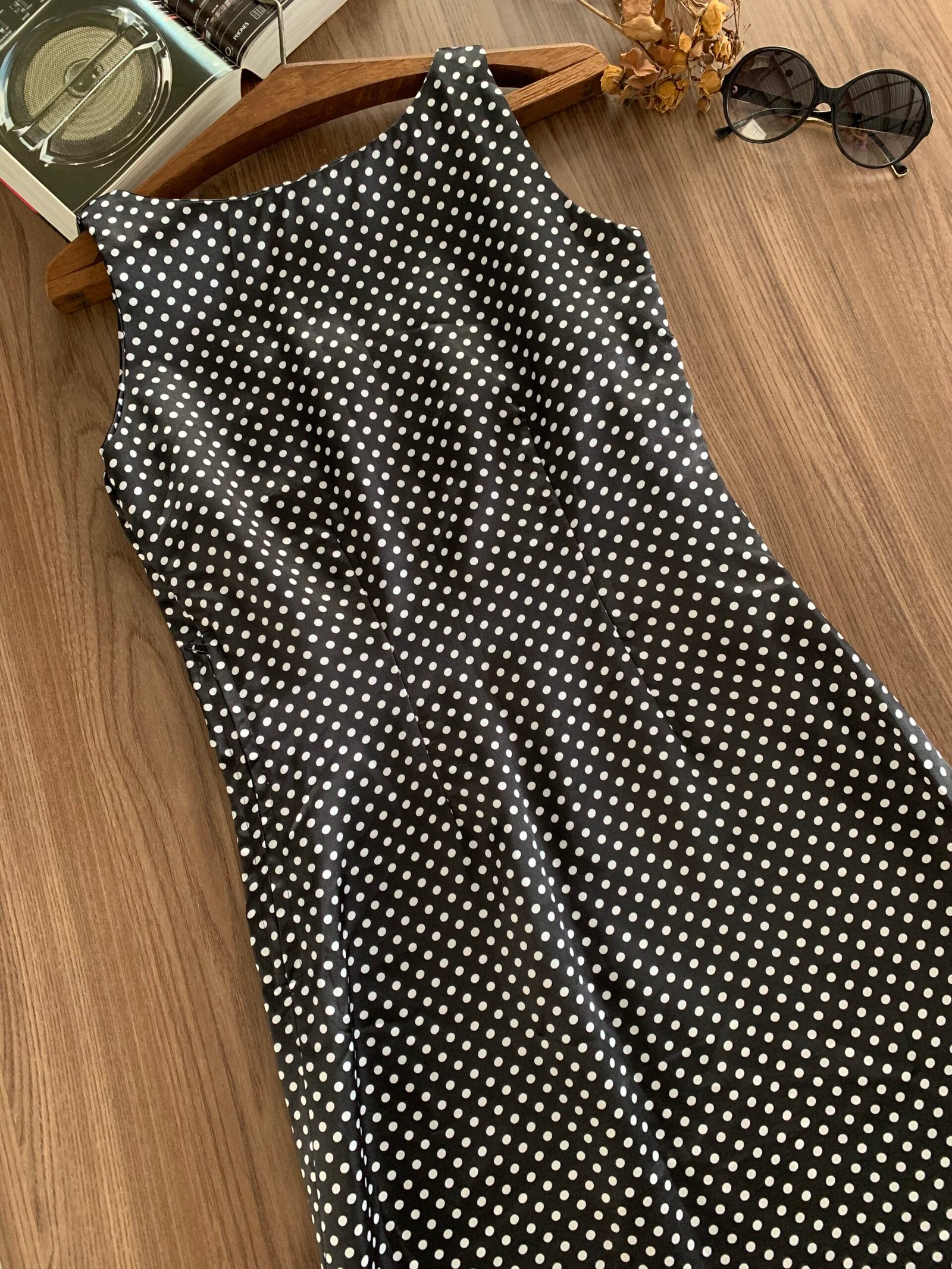 Vestido Cetim Estampa Poá - Imagem 4